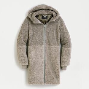 J.Crew Colorblock Mixed Teddy Sherpa Coat Size XXS NEW